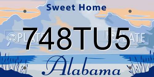 748TU5 Alabama License Plate