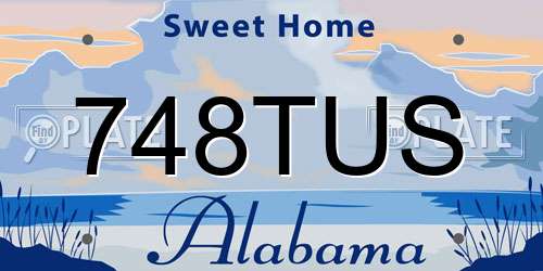 748TUS Alabama License Plate