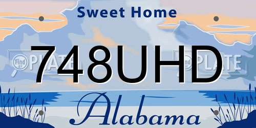 748UHD Alabama License Plate