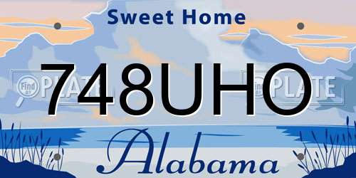 748UHO Alabama License Plate