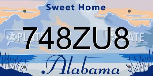 748ZU8 Alabama License Plate