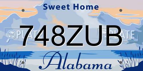 748ZUB Alabama License Plate