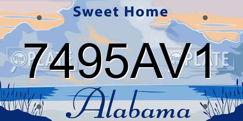 7495AV1 Alabama License Plate