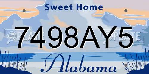 7498AY5 Alabama License Plate
