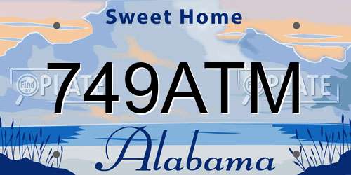 749ATM Alabama License Plate