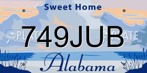 749JUB Alabama License Plate