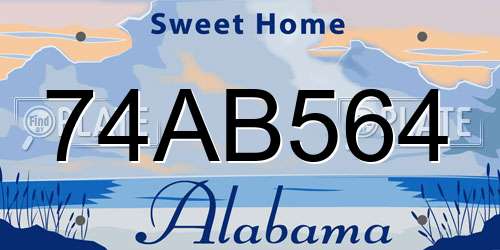 74AB564 Alabama License Plate