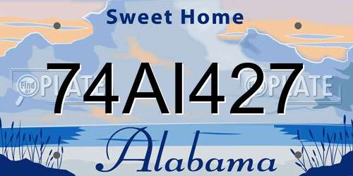 74AI427 Alabama License Plate