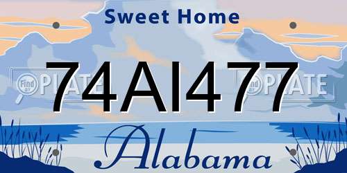 74AI477 Alabama License Plate