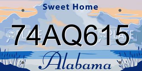 74AQ615 Alabama License Plate