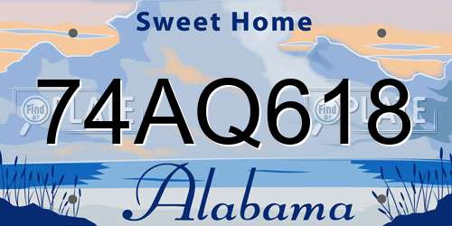 74AQ618 Alabama License Plate