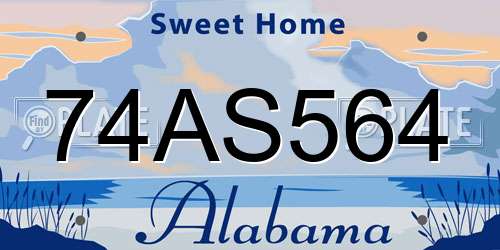 74AS564 Alabama License Plate
