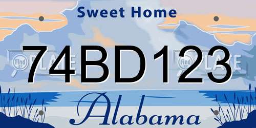 74BD123 Alabama License Plate