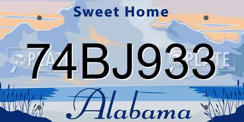 74BJ933 Alabama License Plate