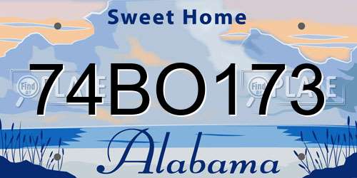 74BO173 Alabama License Plate