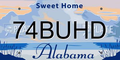 74BUHD Alabama License Plate