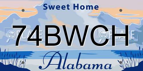 74BWCH Alabama License Plate