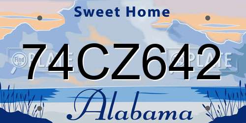 74CZ642 Alabama License Plate