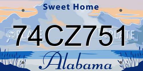 74CZ751 Alabama License Plate