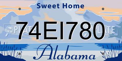 74EI780 Alabama License Plate