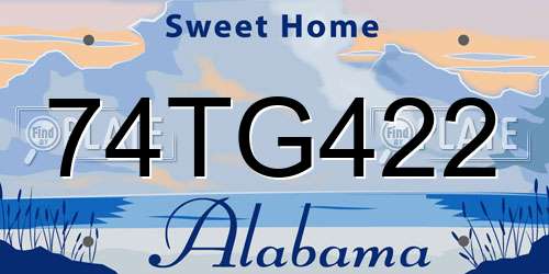 74TG422 Alabama License Plate