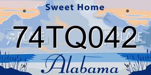 74TQ042 Alabama License Plate