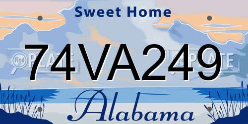74VA249 Alabama License Plate