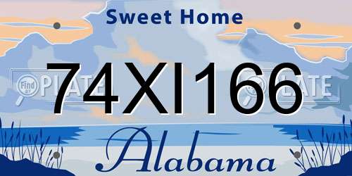 74XI166 Alabama License Plate