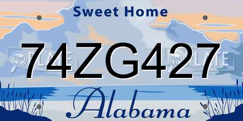74ZG427 Alabama License Plate