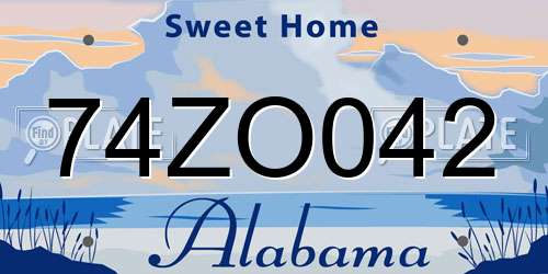 74ZO042 Alabama License Plate