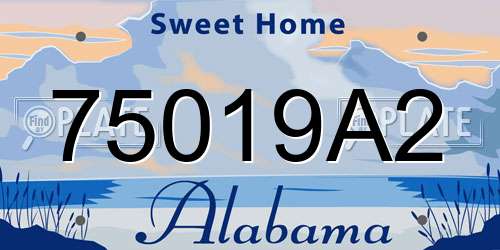 75019A2 Alabama License Plate