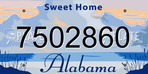 7502860 Alabama License Plate