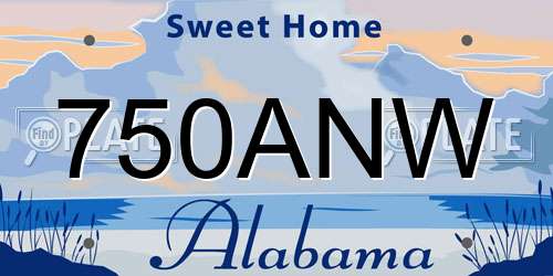 750ANW Alabama License Plate