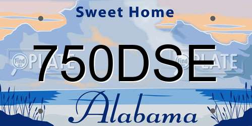 750DSE Alabama License Plate
