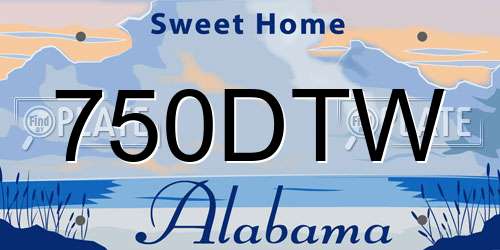 750DTW Alabama License Plate