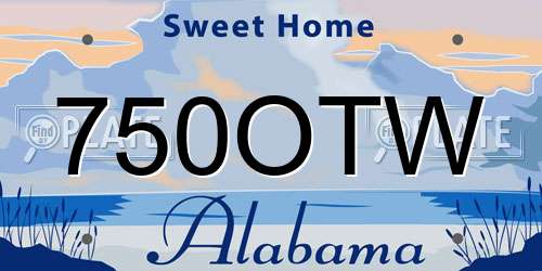 750OTW Alabama License Plate