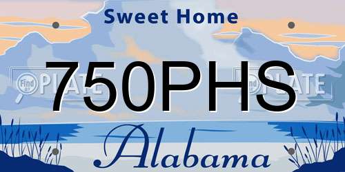 750PHS Alabama License Plate