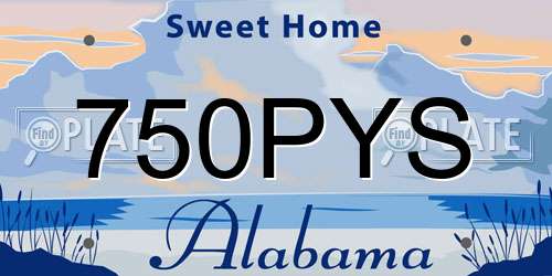 750PYS Alabama License Plate
