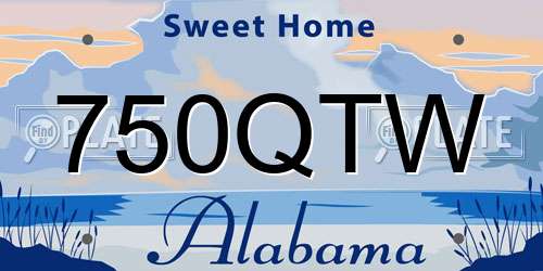 750QTW Alabama License Plate
