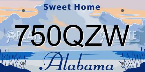 750QZW Alabama License Plate