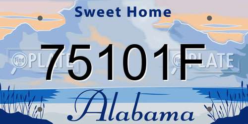 75101F Alabama License Plate