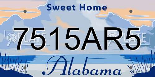 7515AR5 Alabama License Plate