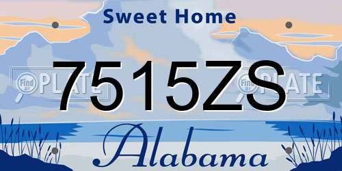 7515ZS Alabama License Plate