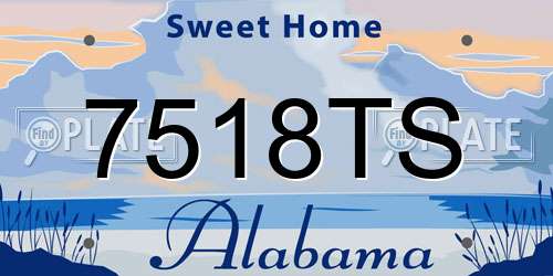 7518TS Alabama License Plate