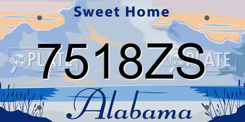 7518ZS Alabama License Plate