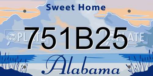 751B25 Alabama License Plate