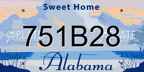 751B28 Alabama License Plate
