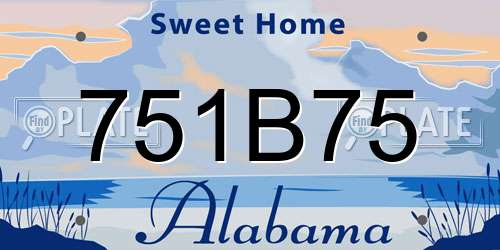 751B75 Alabama License Plate