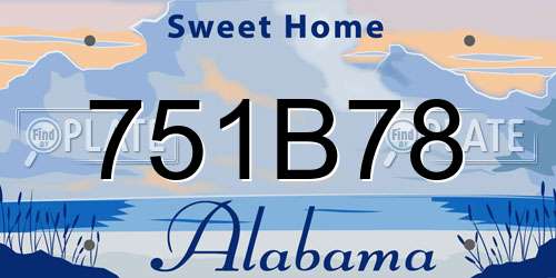 751B78 Alabama License Plate