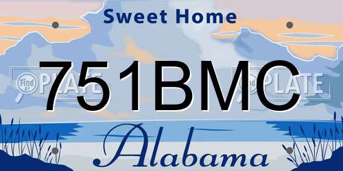 751BMC Alabama License Plate
